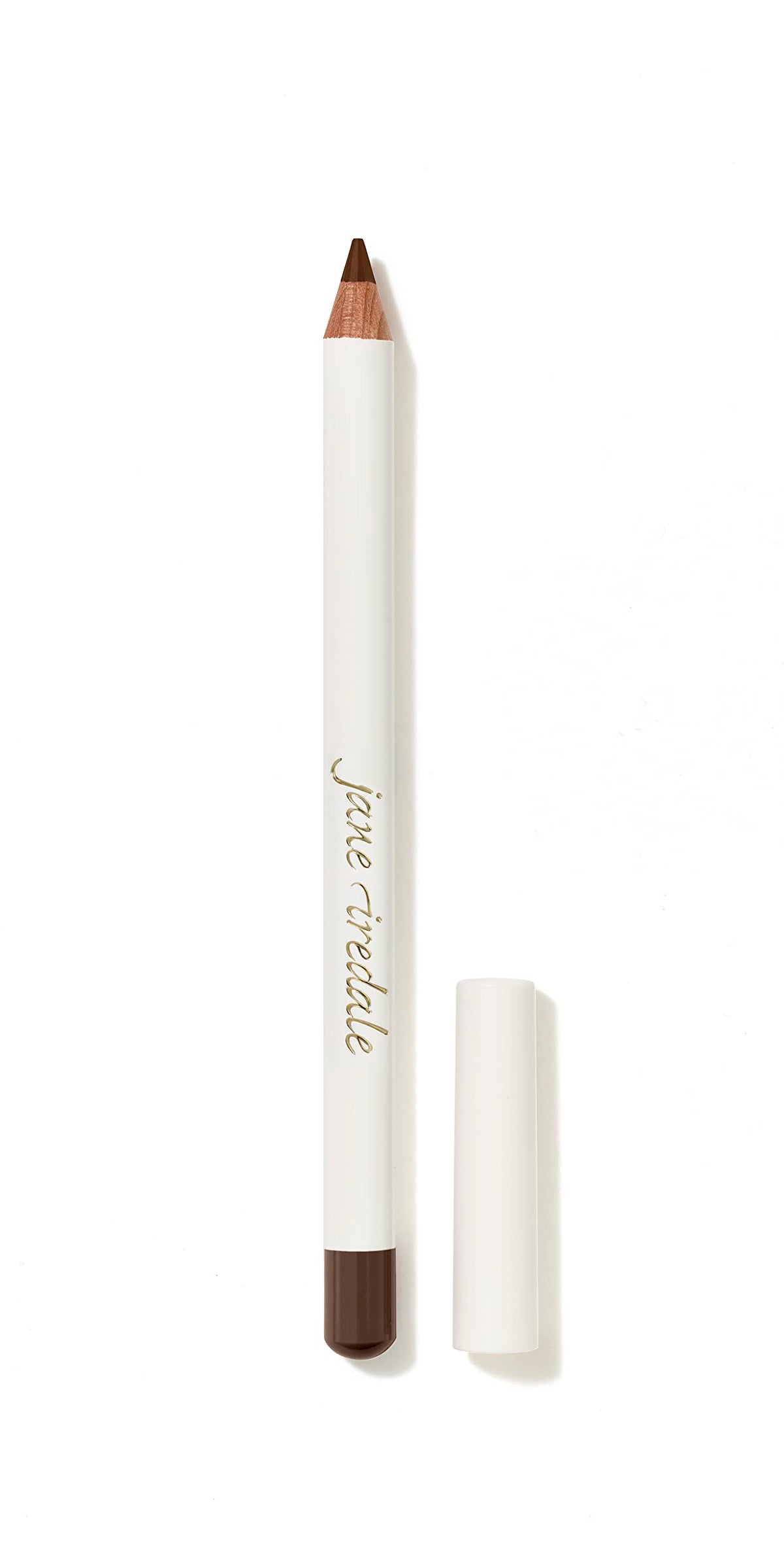 jane iredale pencil front packaging showing Basic Brown shade and benefit of precise definition