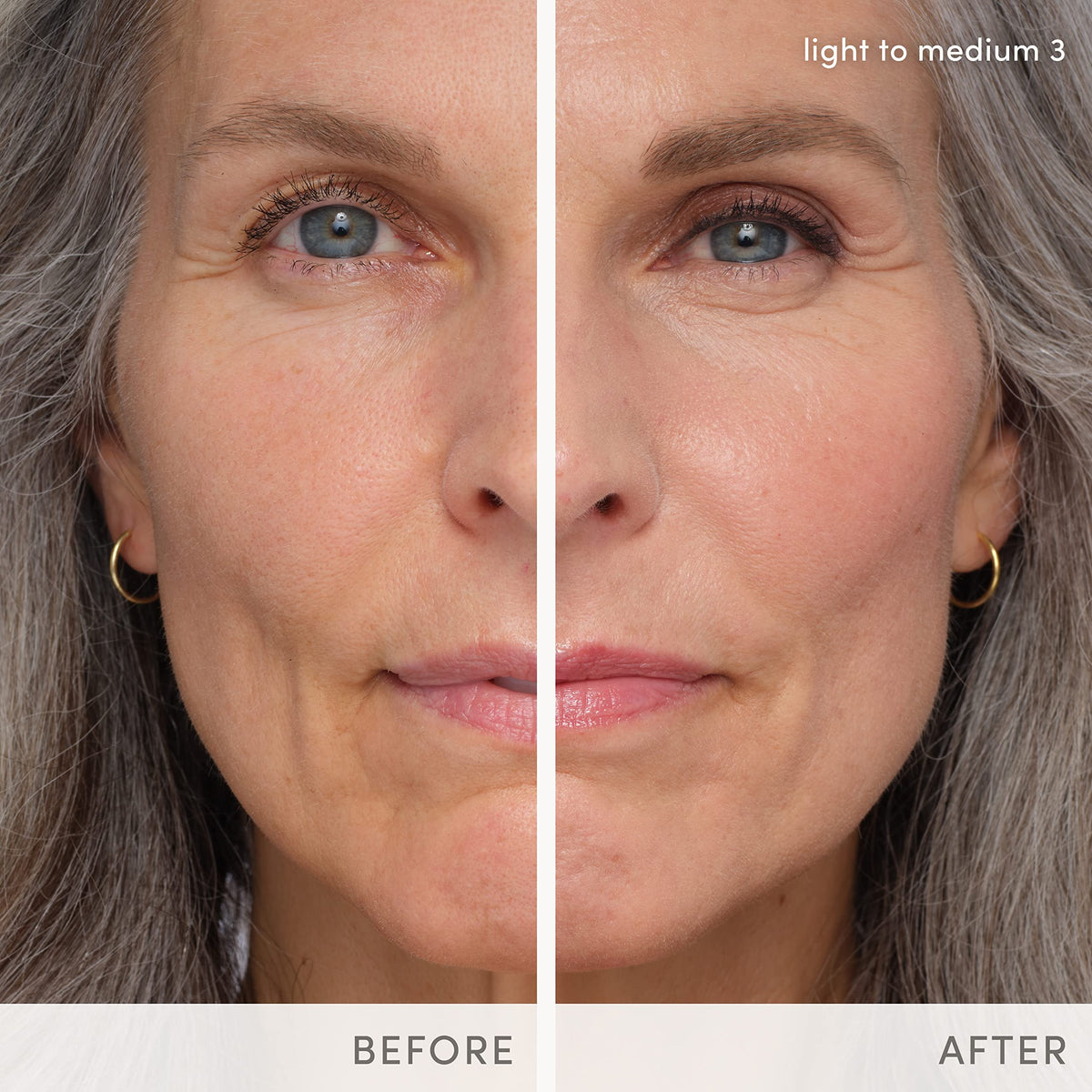 jane iredale tinted serum swatch on skin demonstrating sheer-evening benefit