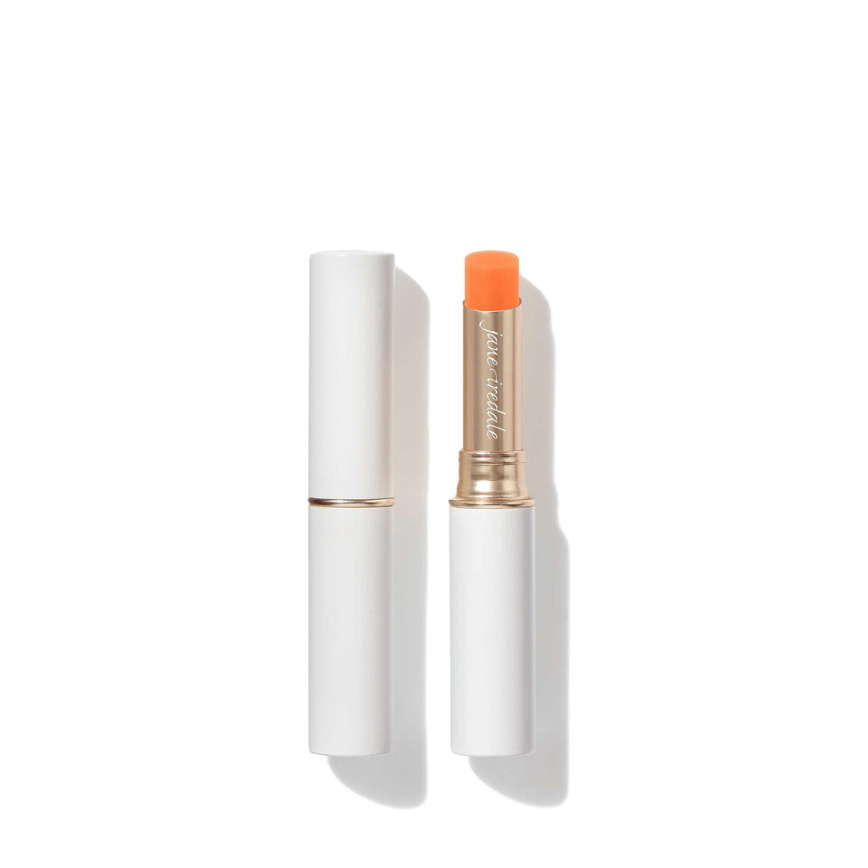 jane iredale front tube product shot shows compact design and label benefit