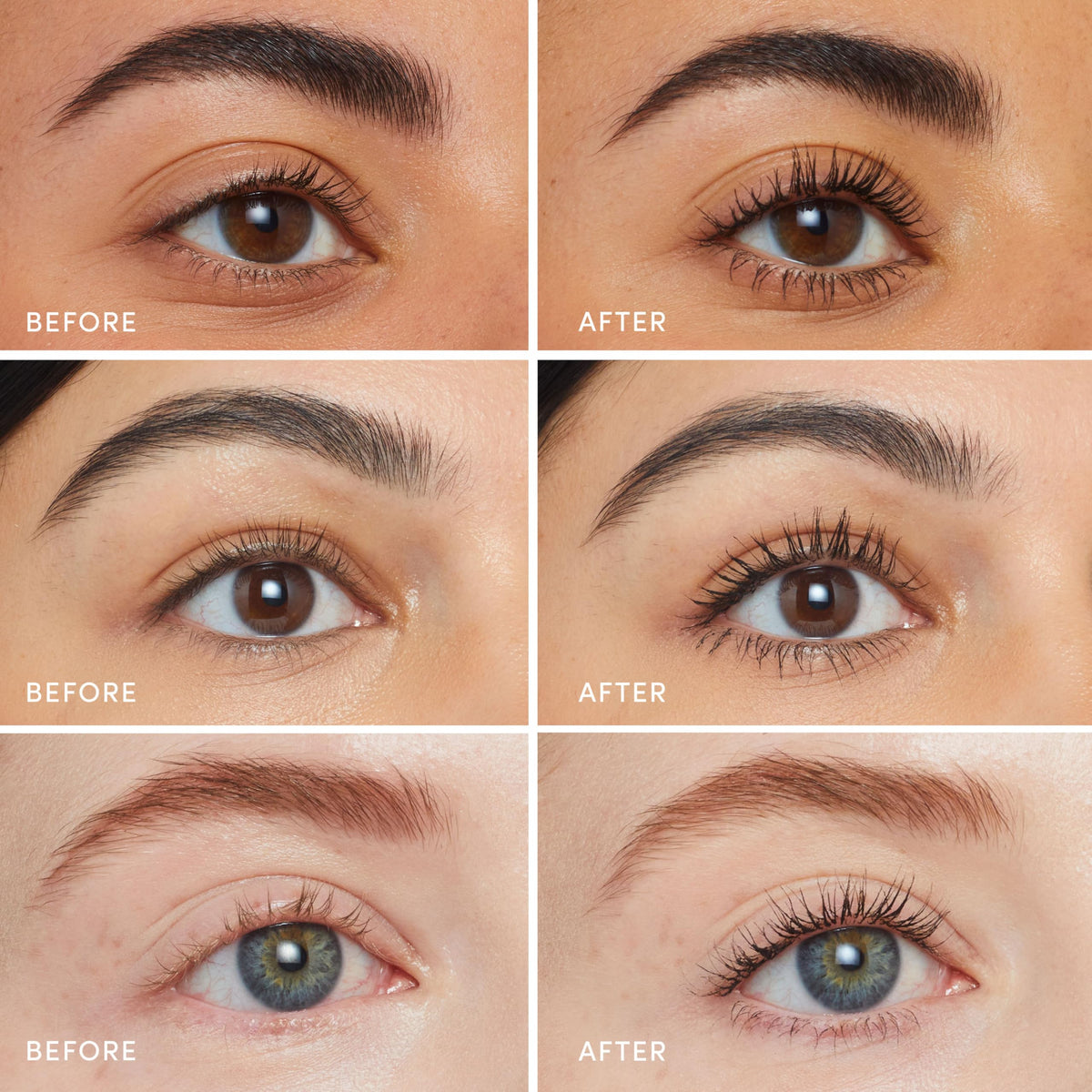 jane iredale before and after lashes showing visible lengthening benefit