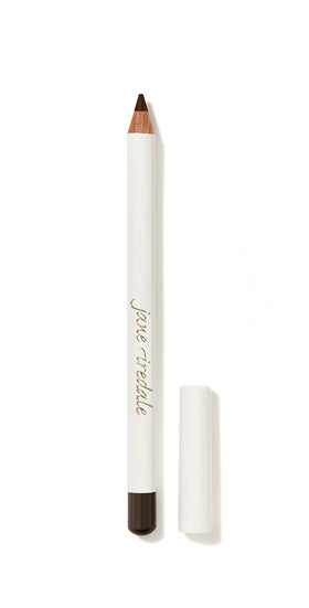 jane iredale pencil front packaging shows black and brown shades and benefits
