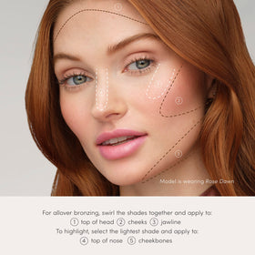 jane iredale arm swatches displaying shade range and buildable luminous payoff