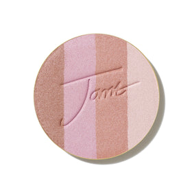 jane iredale front pan view showing four complementary shimmer shades for versatile glow