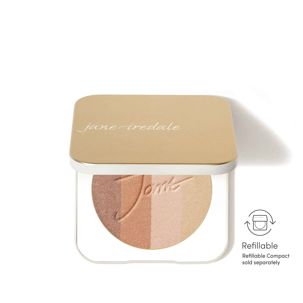 jane iredale swatches on forearm showing blendable shades and buildable glow