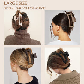 JANFUN flower clip in half-up style offering comfortable grip