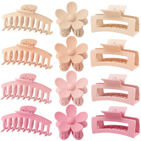 JANFUN front view of 12-pack clips showing colors and styles for versatile styling