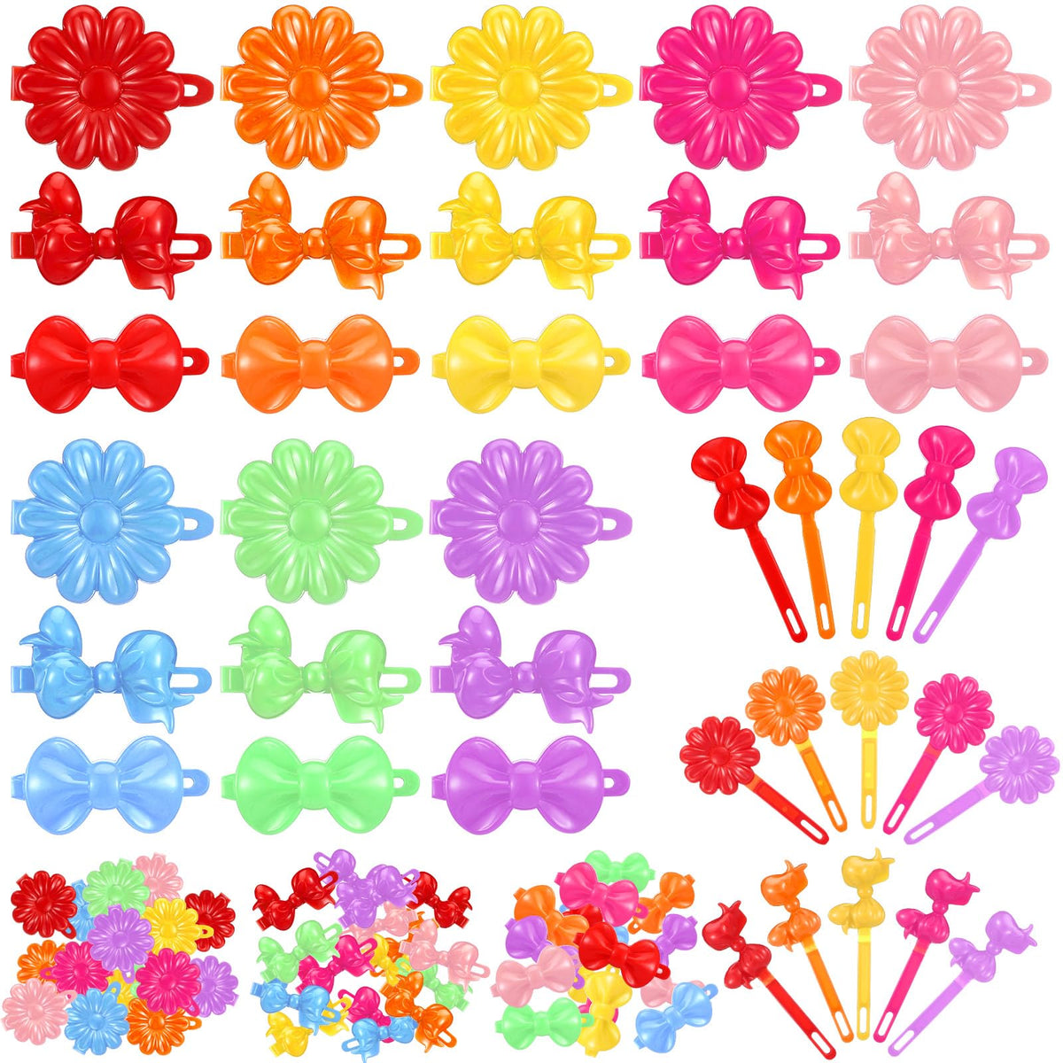 janinka front pack showing 72 colorful barrettes and neat arrangement for gifting