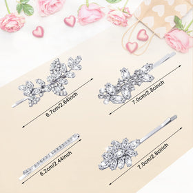 Janinka close-up of leaf-shaped clip, detailed crystals add delicate sparkle