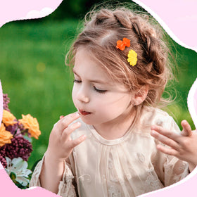 janinka barrettes styled at a birthday party adding nostalgic colorful accents