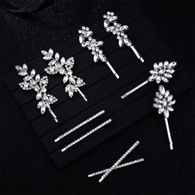 Janinka linear rhinestone clip showing straight sparkle, anchors hairstyle neatly