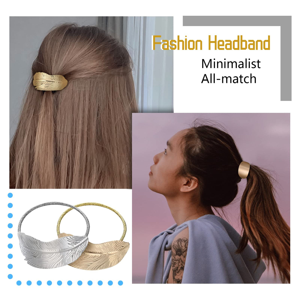 Janinka ponytail cuff held in hand showing compact size and travel convenience