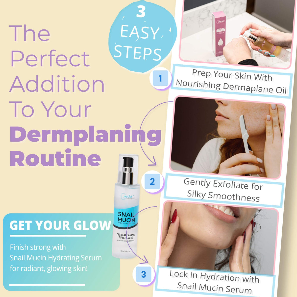 jasclair in bathroom routine with towel and mirror showing easy integration into daily care