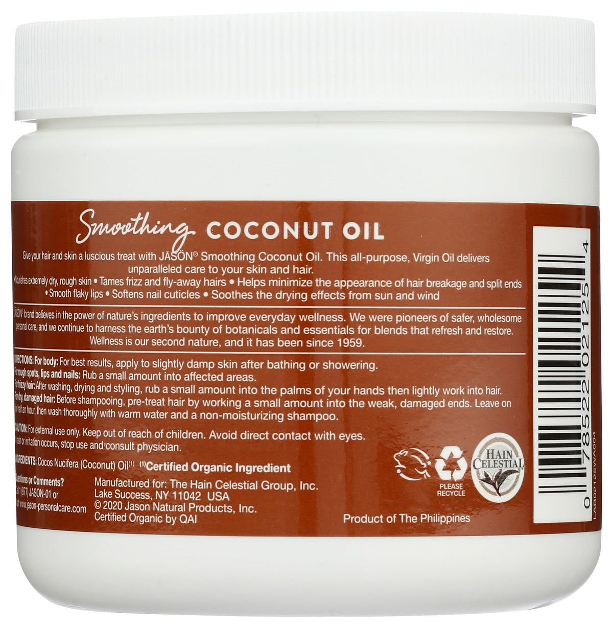 JASON open jar close-up of smooth unrefined coconut texture benefiting absorption