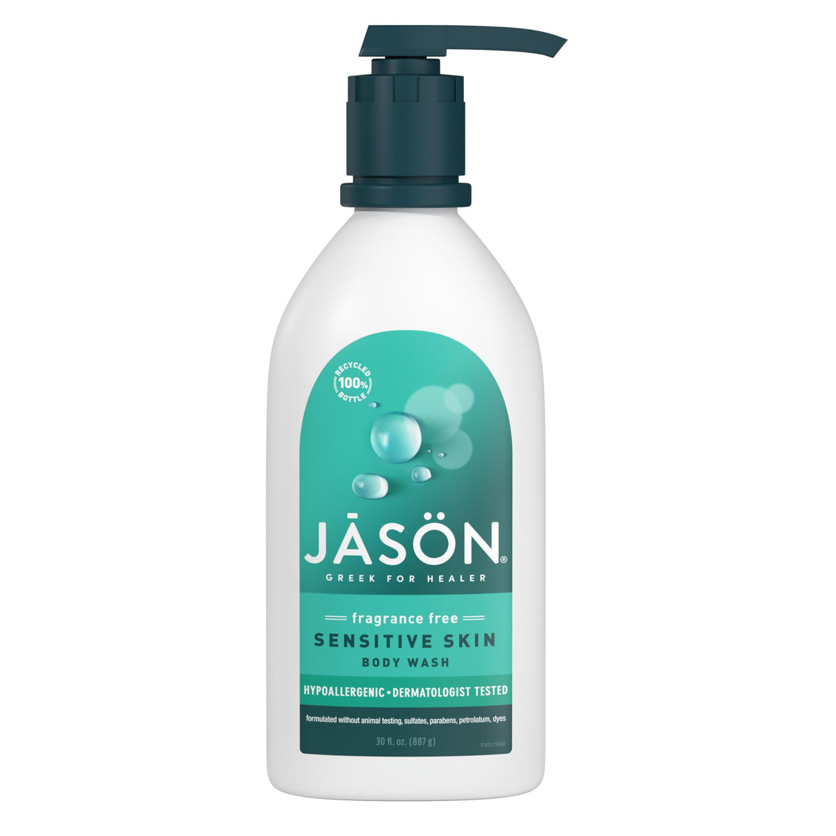JASON front label on 30 oz bottle showing fragrance-free benefit