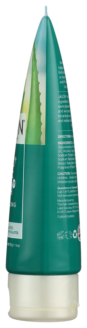 Jason ingredient label close-up showing certified aloe purity and benefits