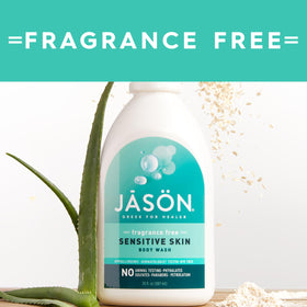 JASON bottle on bathroom shelf suggesting sustainable, calm routine