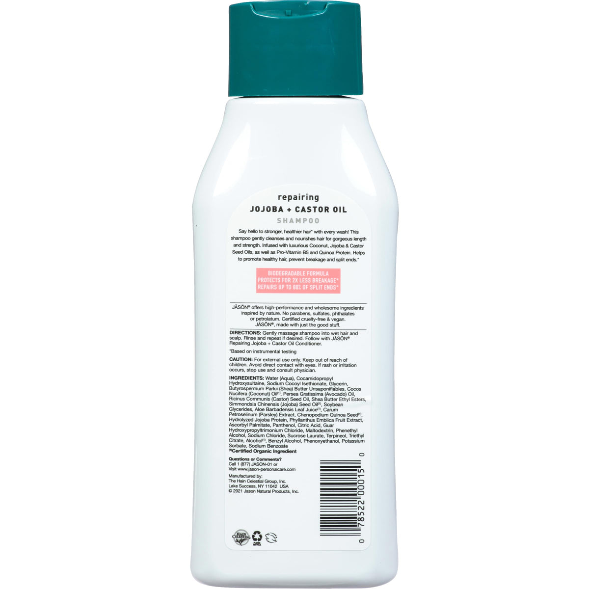 JASON shampoo texture pouring to show creamy jojoba-rich hydration benefit
