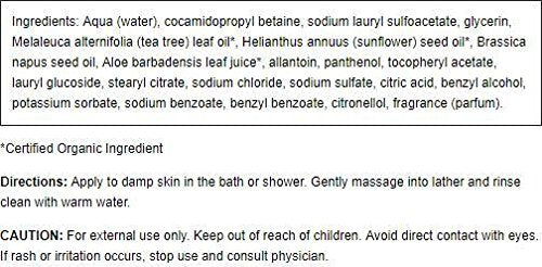 JASON tea tree body wash pump closeup with lather to show texture and gentle cleansing