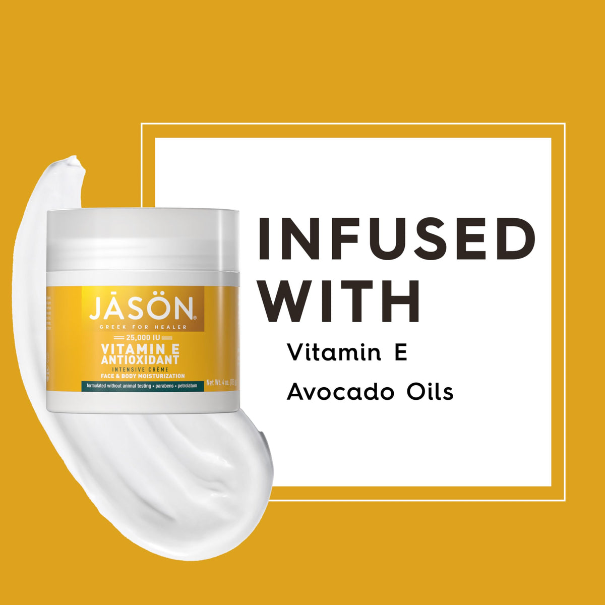 JASON cream being applied to hand demonstrating fast absorption and hydration