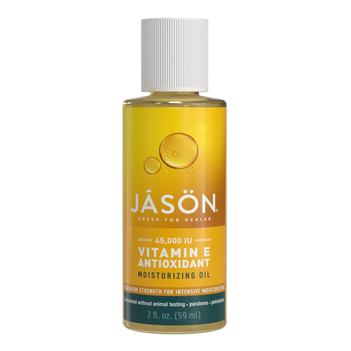 JASON front bottle view showing label and compact 2 fl oz size for easy storage