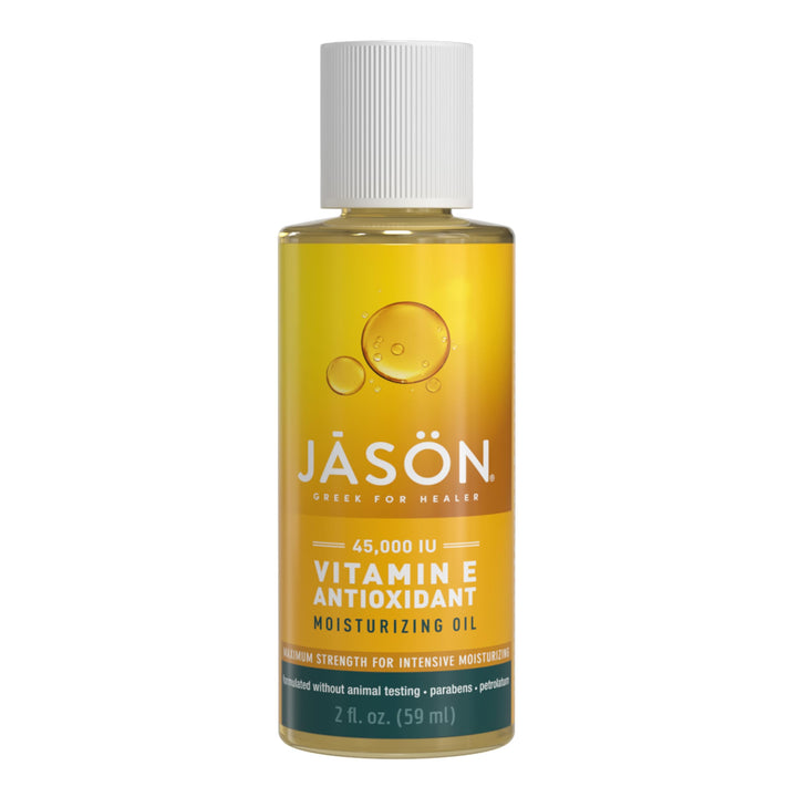 JASON front bottle view showing label and compact 2 fl oz size for easy storage
