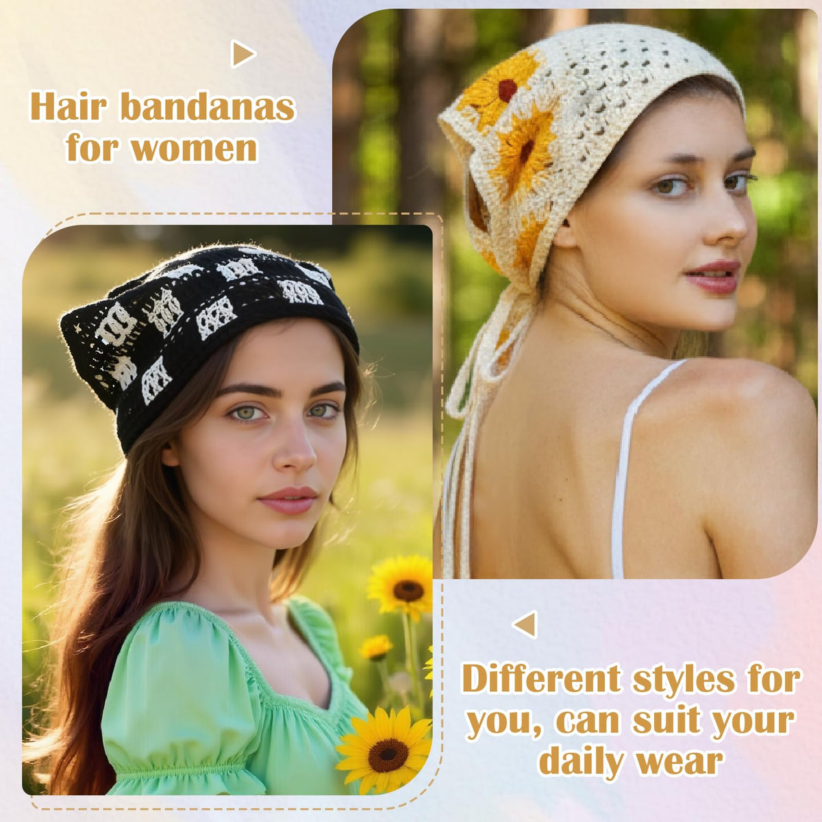 JATEBI bandana worn as a headscarf in lifestyle scene offering stylish sun protection