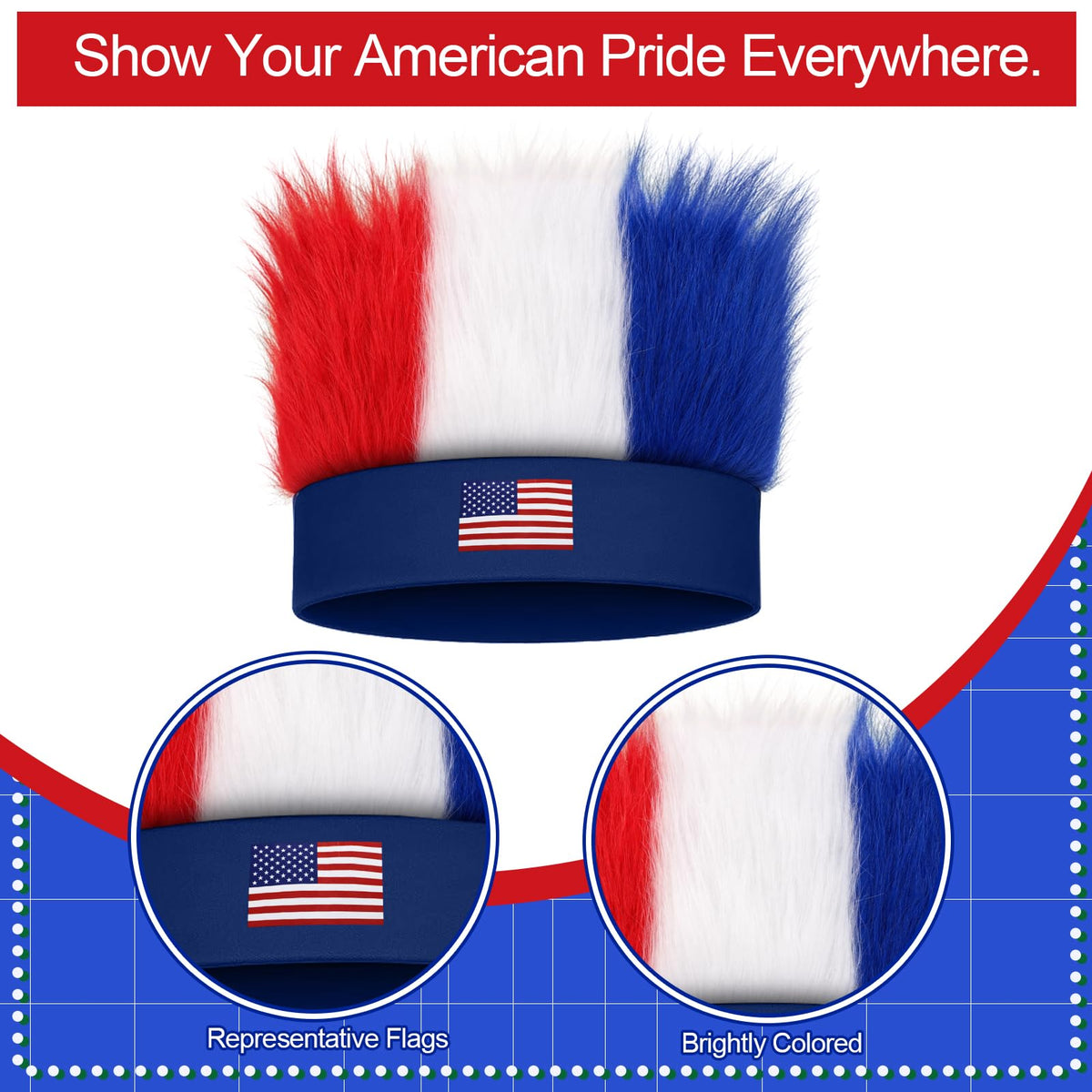JATEBI headband worn at a parade, adding bold color and visibility for fans