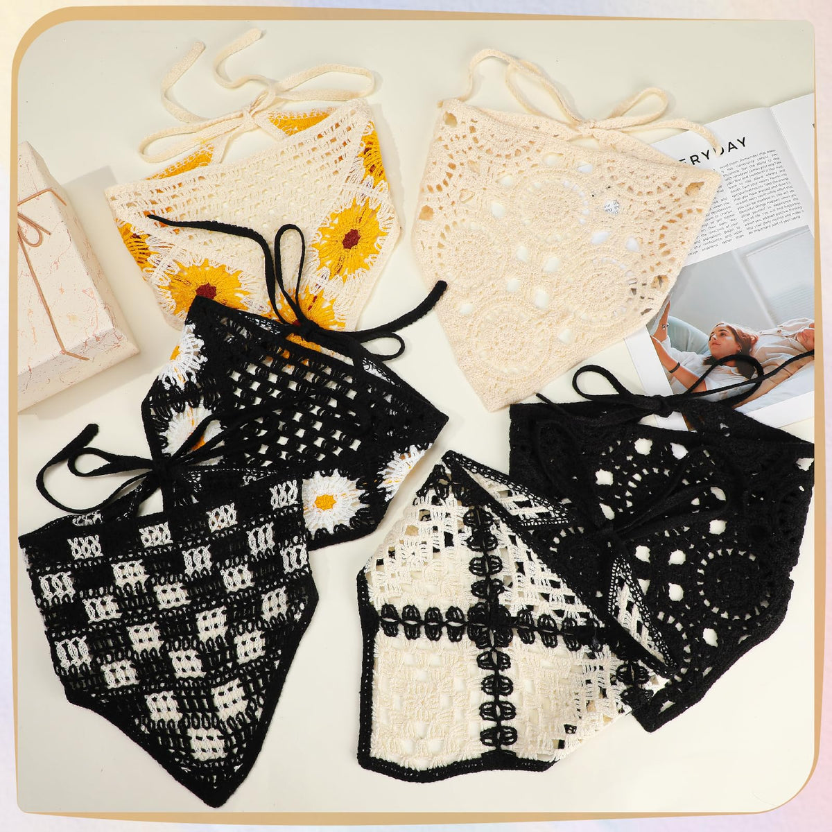 JATEBI full six-piece set displayed flat to show color options and outfit versatility