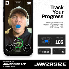 Jawzrsize app screenshot illustrating guided routines and progress tracking benefit