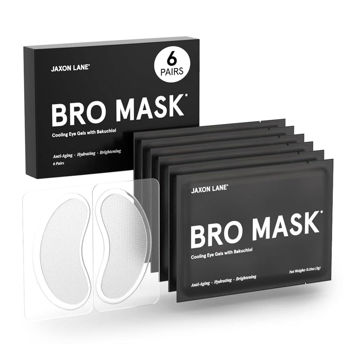 JAXON LANE front packaging showing six individually sealed under-eye pairs and benefits