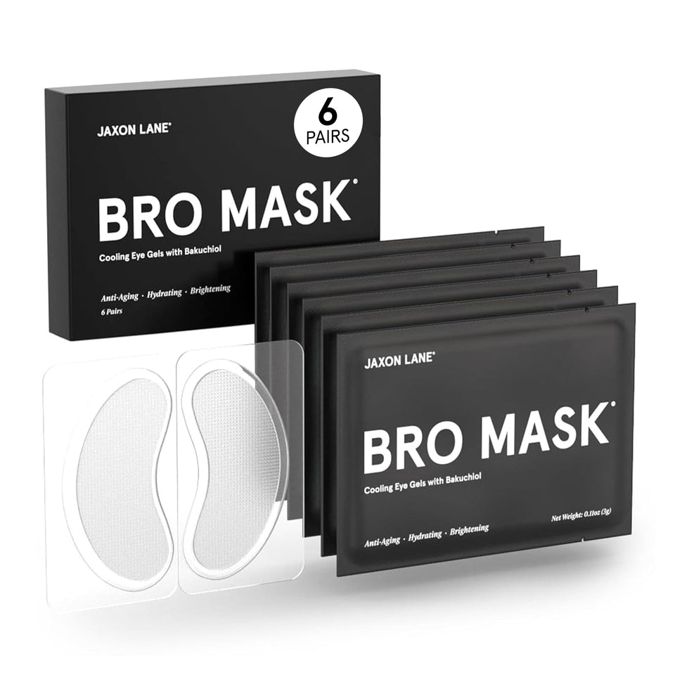 JAXON LANE front packaging showing six individually sealed under-eye pairs and benefits