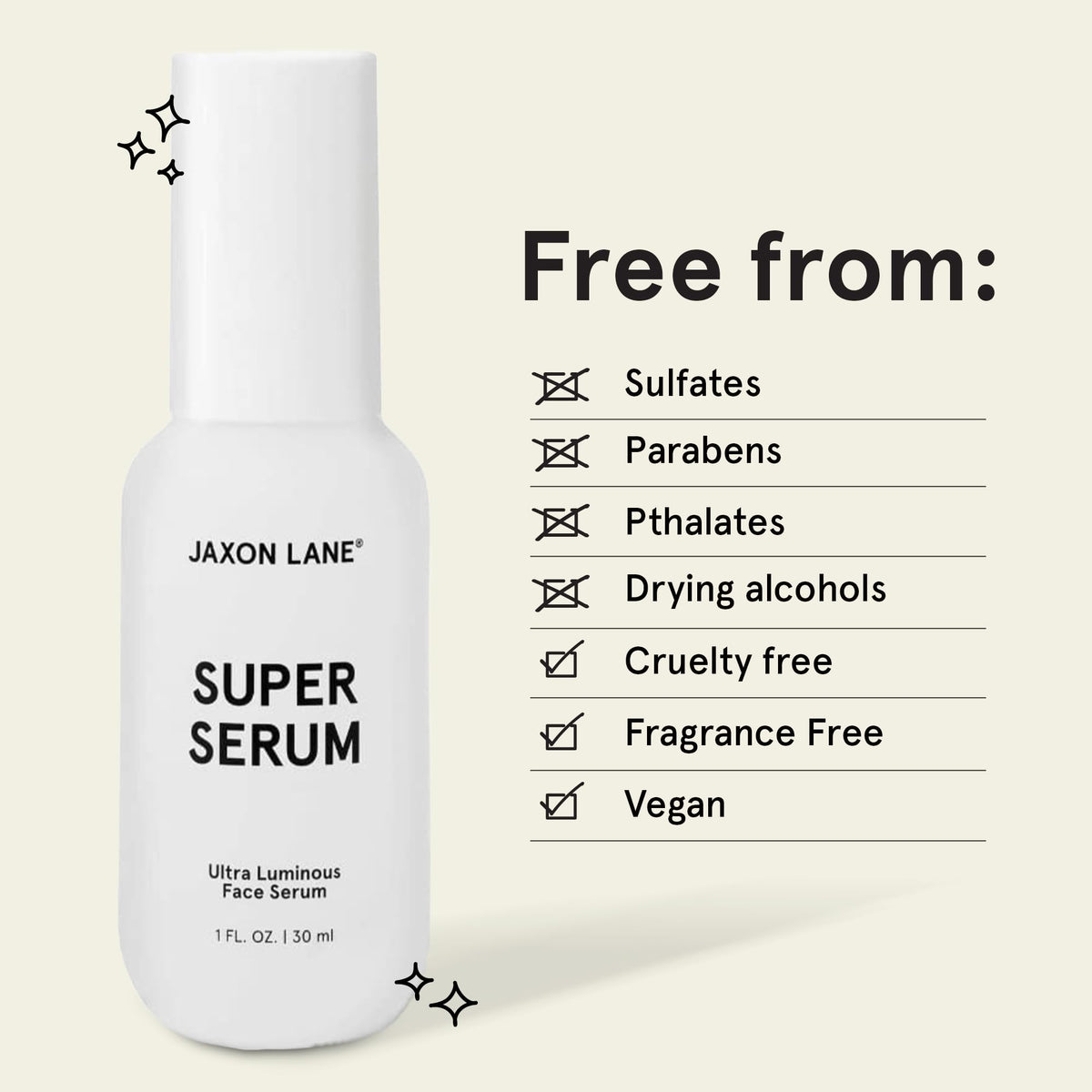 JAXON LANE in hand scale demonstrating 1 oz travel-friendly size