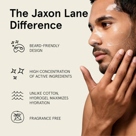 JAXON LANE mask worn by bearded model showing beard-friendly fit