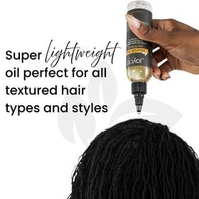 Jaycee Naturals close-up of loc texture showing improved softness and manageability