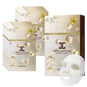 JAYJUN front box and ten sheet masks display showing kit convenience