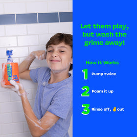 JB SKRUB bottle placed in shower demonstrating practical everyday use