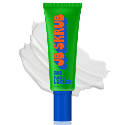 JB SKRUB front packaging showing 1.7 oz kids face lotion, clear labeling and portable size