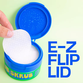 Natural extracts with JB SKRUB label showing niacinamide and aloe for soothing