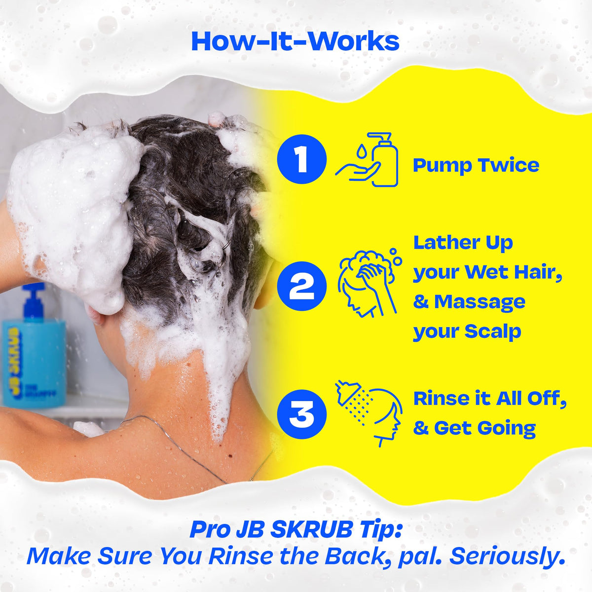 JB SKRUB kid washing hair in sink showing easy rinse and detangling benefit