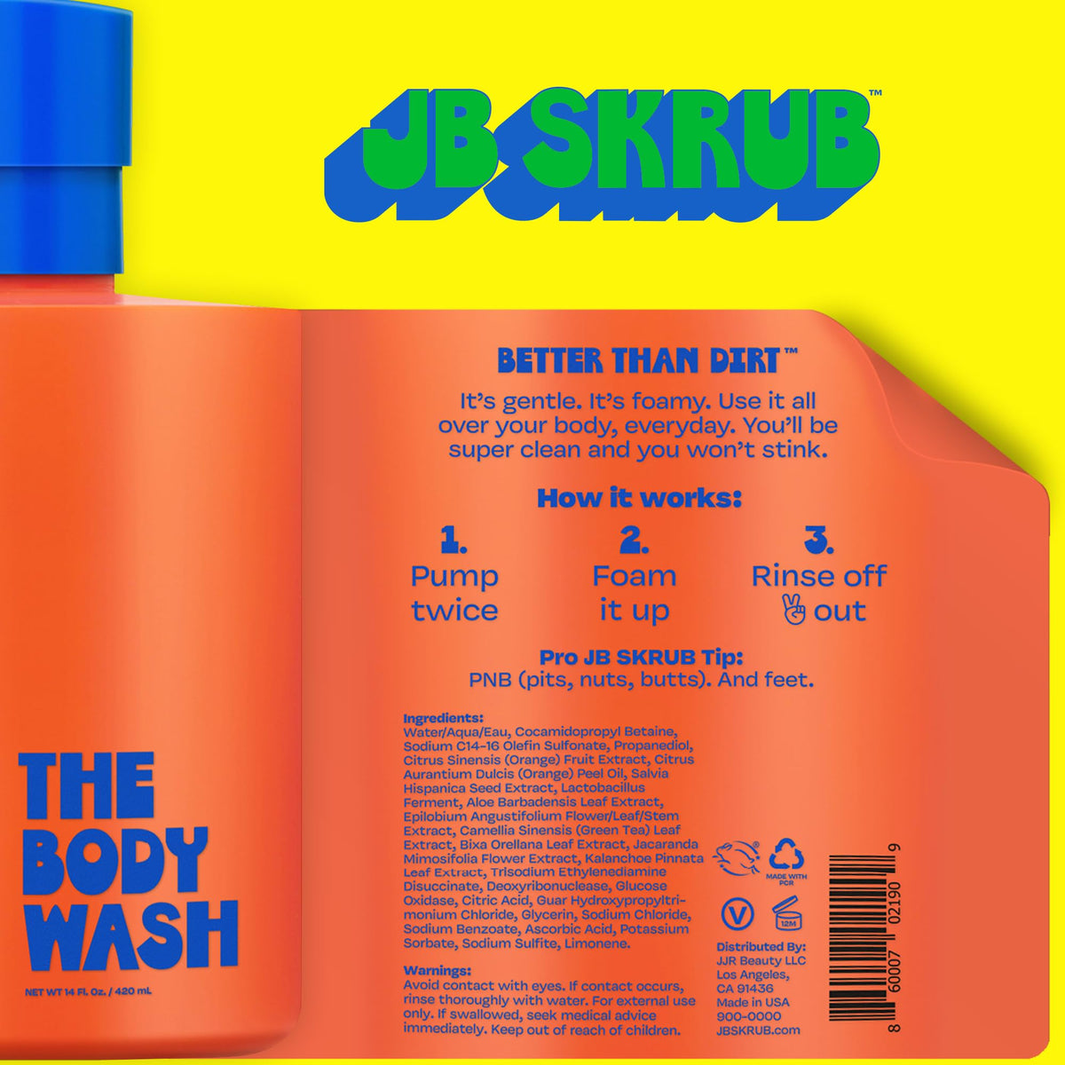 JB SKRUB pump action dispensing foam for easy mess-free use