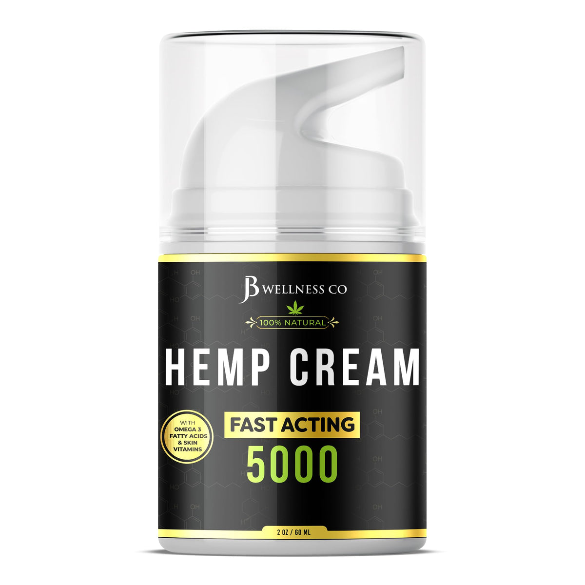 JB Wellness Co hemp cream applied on hand illustrating quick-absorbing cream and cooling menthol benefit