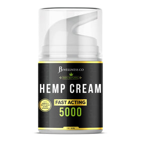 JB Wellness Co hemp cream applied on hand illustrating quick-absorbing cream and cooling menthol benefit
