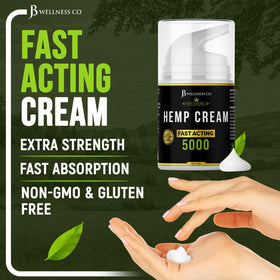 JB Wellness Co hemp cream texture close-up showing smooth non-greasy cream for easy absorption