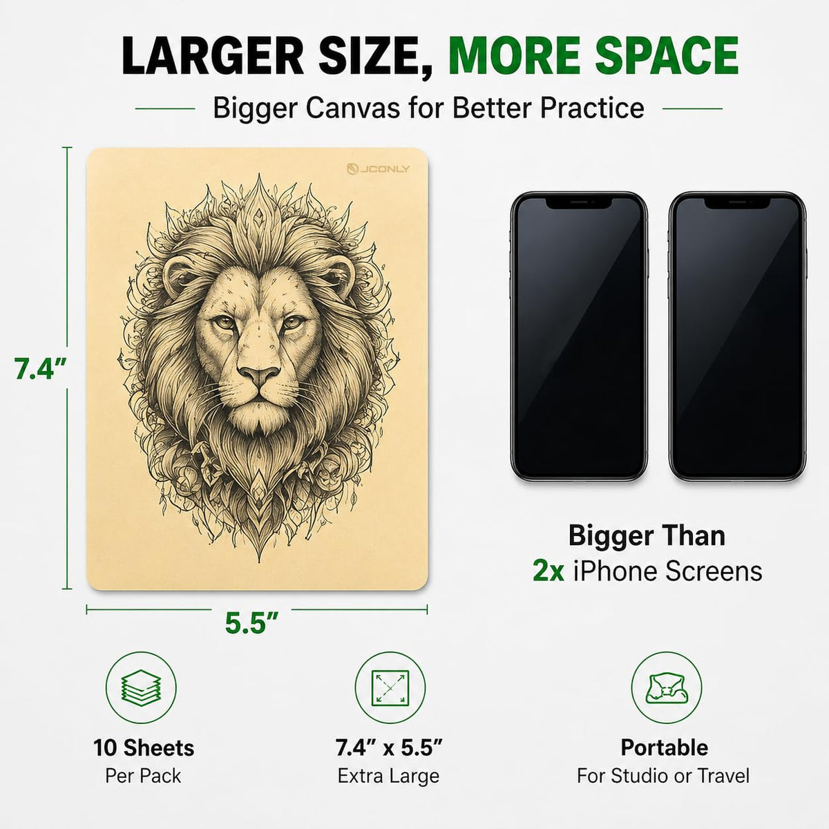 Jconly size comparison on clipboard illustrating portability and studio compatibility