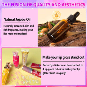 Jcoos finished lip gloss collection showing variety of shades and shine