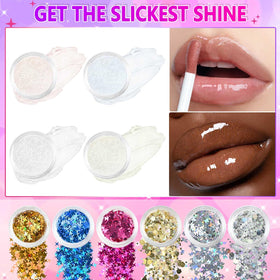 Jcoos jojoba oil and clear lip gloss base close-up showing smooth texture