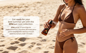 jeallis product on beach towel for lifestyle tan-enhancing mood