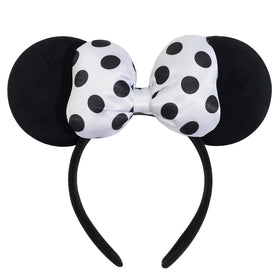 jeffan front view black mouse ears showcasing velvet comfort and classic style