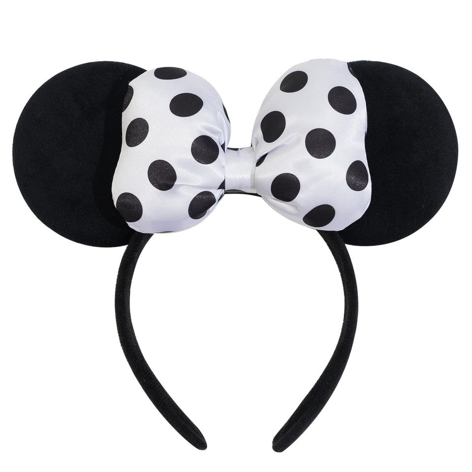 jeffan front view black mouse ears showcasing velvet comfort and classic style