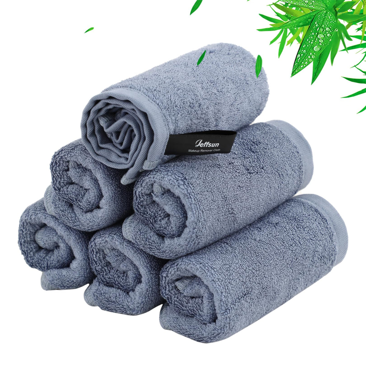 jeffsun front packaging slate blue cloths showing soft texture and neat stack